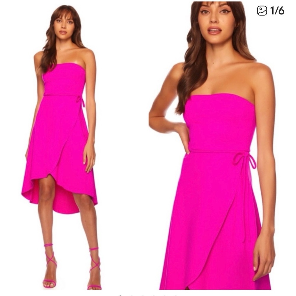 Susana Monaco tube wrap dress magenta
